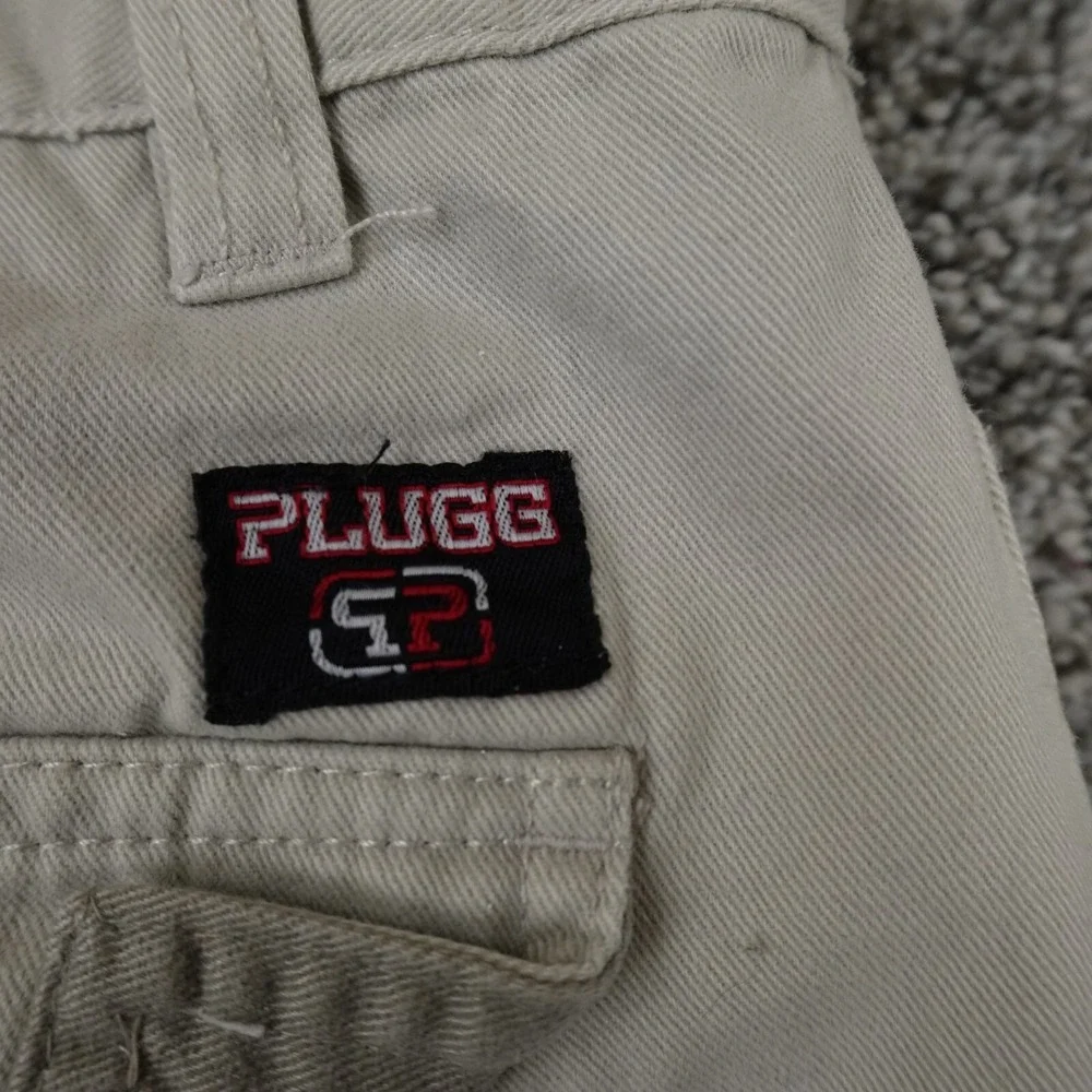Plugg Pants Mens 36X34 Beige Cargo Utility Baggy‎ Grunge Skate Rave Y2K 00s 90s